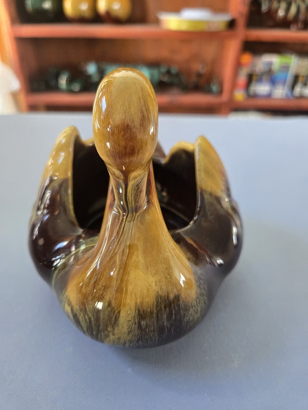 Vintage Blue Mountain Pottery Small Swan Planter